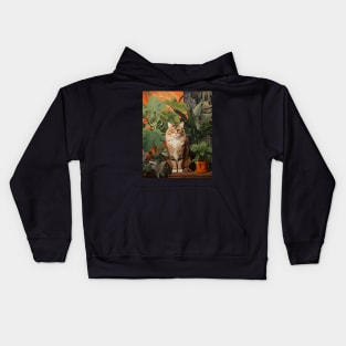 Purrfect Harmony: Cats and Plants Kids Hoodie